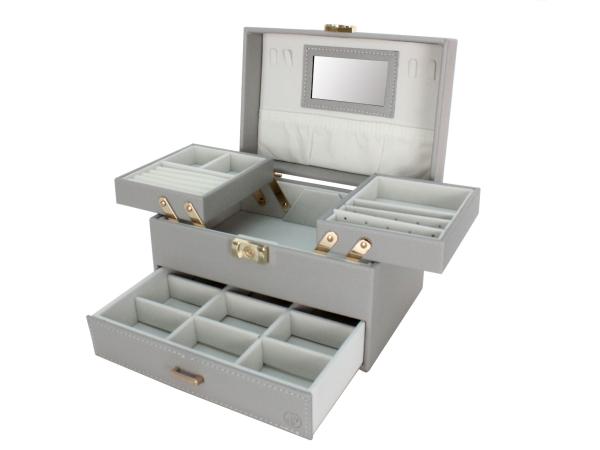 Шкатулка 22,5х16,5х14 см серый