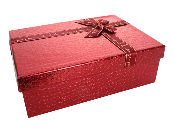 Коробка подарочная 26х19х8 см красный