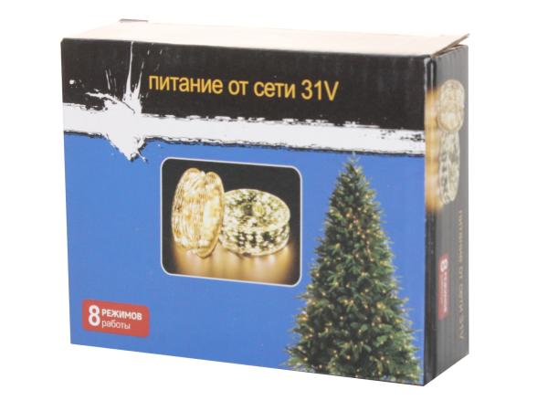 Гирлянда 10 м зеленая теплый свет