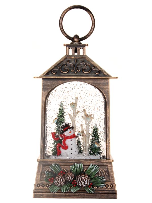 Фонарь светодиодный 22 см "Снеговик"