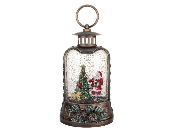 Фонарь светодиодный 21 см "Дед Мороз у ёлки"