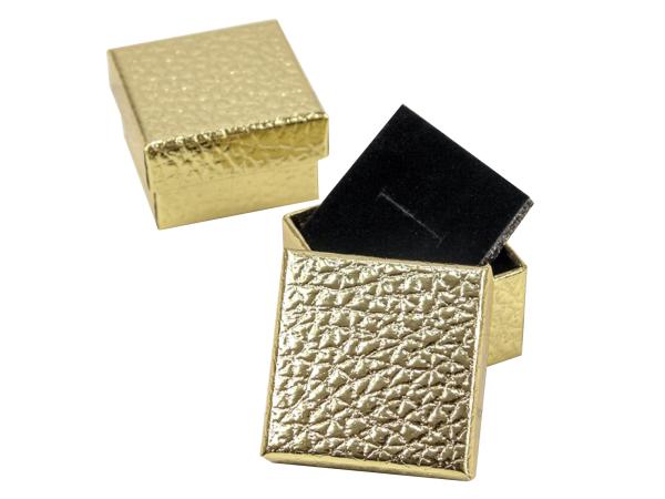 Коробка "Кожа крокодила" 5х5х3 см золотой