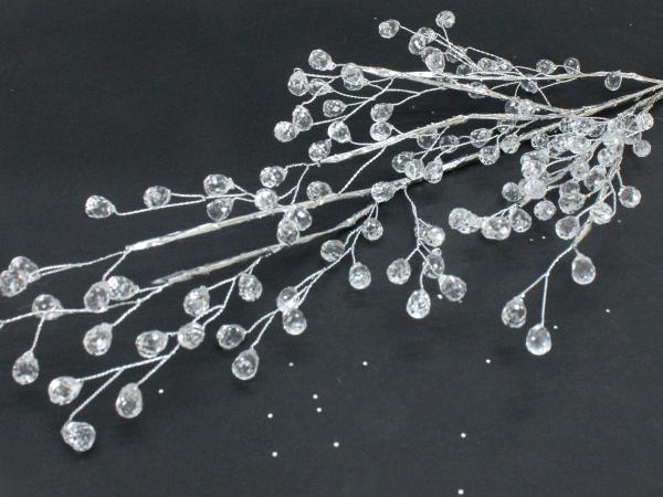 Ветка декоративная 60см серебро