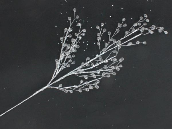 Ветка декоративная 60см серебро