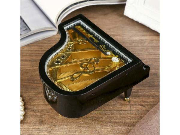 Шкатулка муз. мех. "Рояль", ручной завод, 8*15,5*14 см