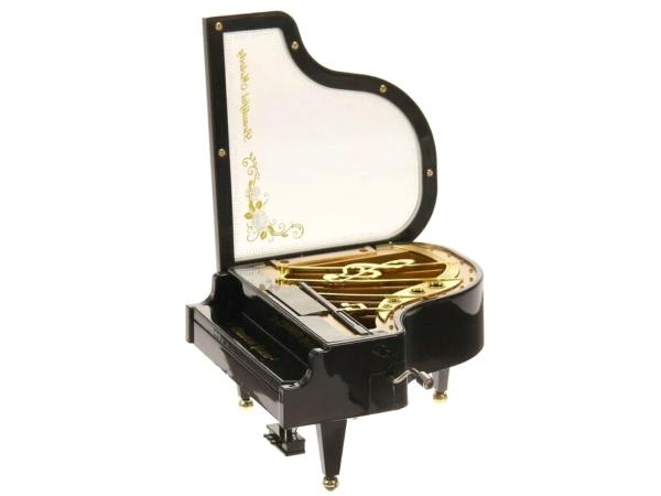 Шкатулка муз. мех. "Рояль", ручной завод, 8*15,5*14 см