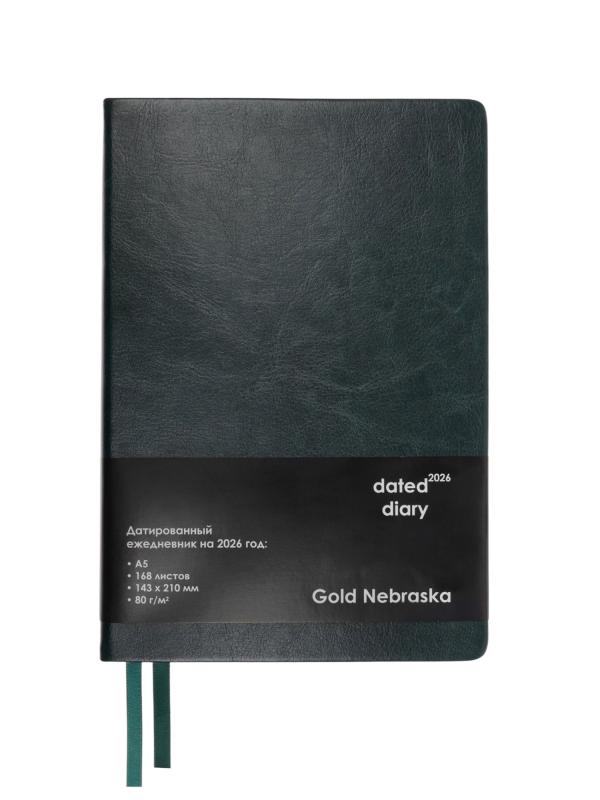 Ежедневник 168 листов, А5, "Небраска", зел.