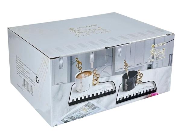 Чайная пара 200 мл с ложкой "PIANO"