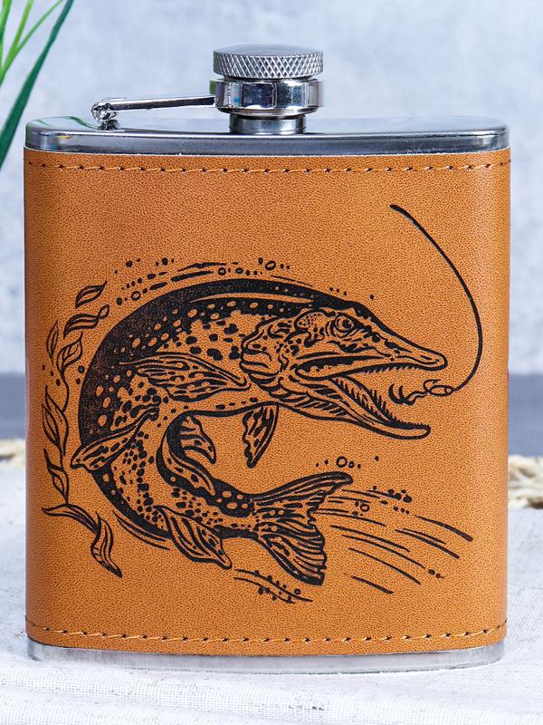 Набор рыбака: фляжка + 3 стопки