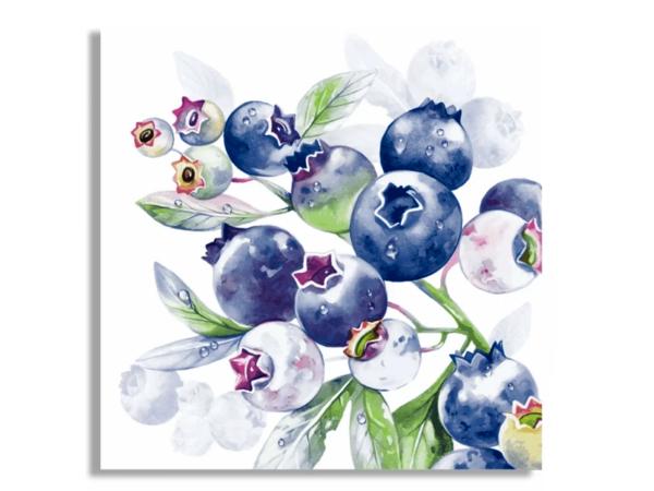 Салфетки 3-х слойные 20 шт "Черника" 33х33 см