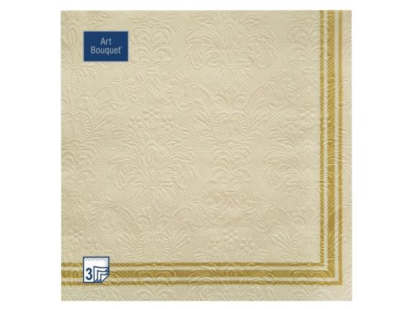 Салфетки 3-х слойные16 шт "Барокко Рамка золотая шампань" 33х33 см