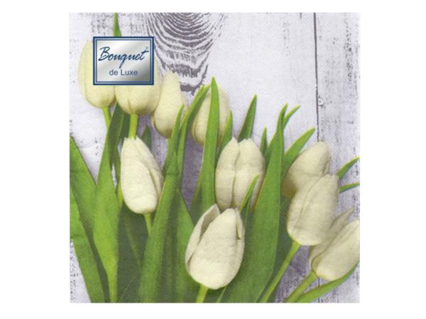 Салфетки 3-х слойные 25 шт "Белые тюльпаны" 24х24 см