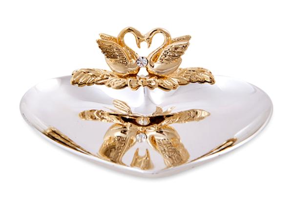Блюдце-сердце с лебедями 10х9х2 см, Crystal Temptations, США