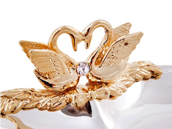 Блюдце-сердце с лебедями 10х9х2 см, Crystal Temptations, США