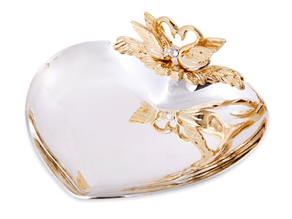 Блюдце-сердце с лебедями 10х9х2 см, Crystal Temptations, США