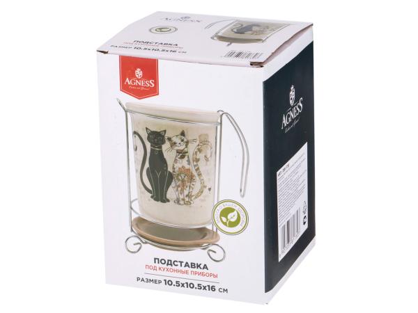 Подставка под стол. приборы "Парижские коты" 10х16 см