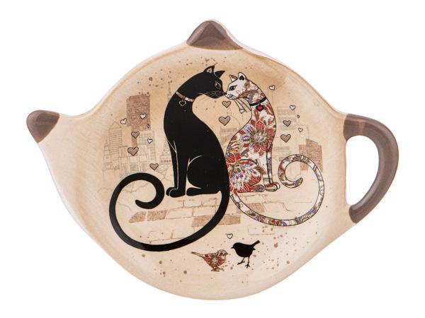 Подставка под чайные пакетики "Парижские коты" 12х9 см