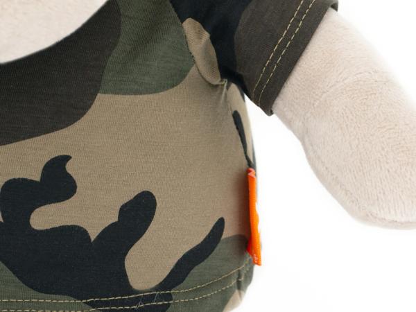 Мягкая игрушка Бегемот в армейской футболке 20 см