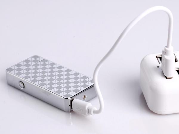 Зажигалка электронная, USB, "Серебристый узор", дуговая, 3,5*7 см