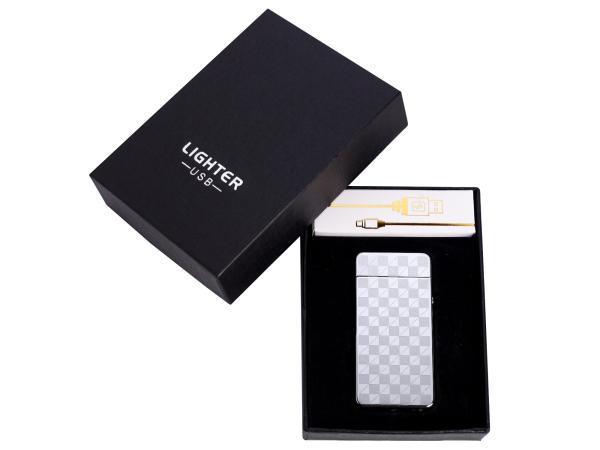 Зажигалка электронная, USB, "Серебристый узор", дуговая, 3,5*7 см