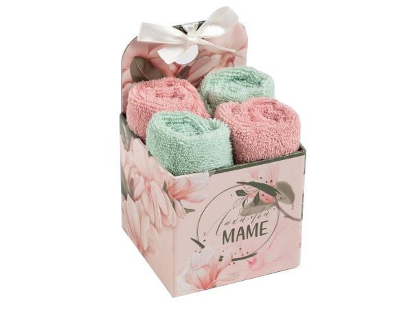 Салфетки махровые 30х30 см, "Маме", 4 шт