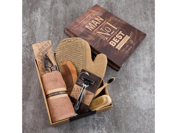 Набор подарочный "Man №1", полотенце и аксессуары