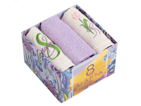 Набор полотенец 30х30 см "8 Марта", 3 шт