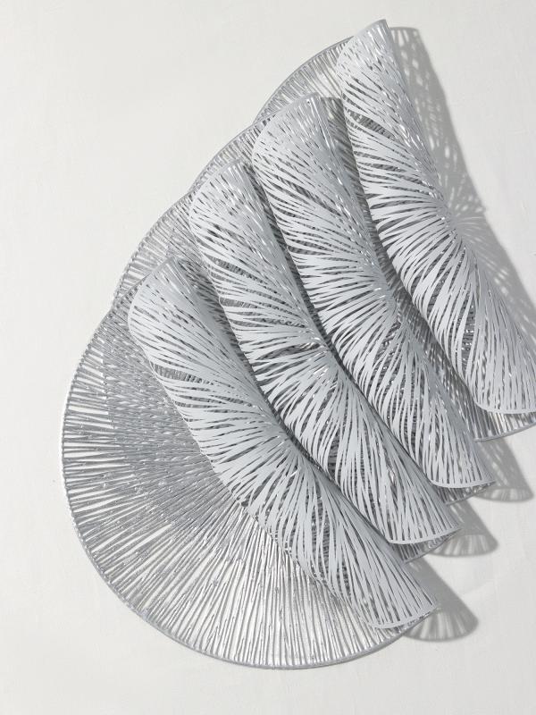 Салфетка d 38 см сервировочная "Сияние", серебро