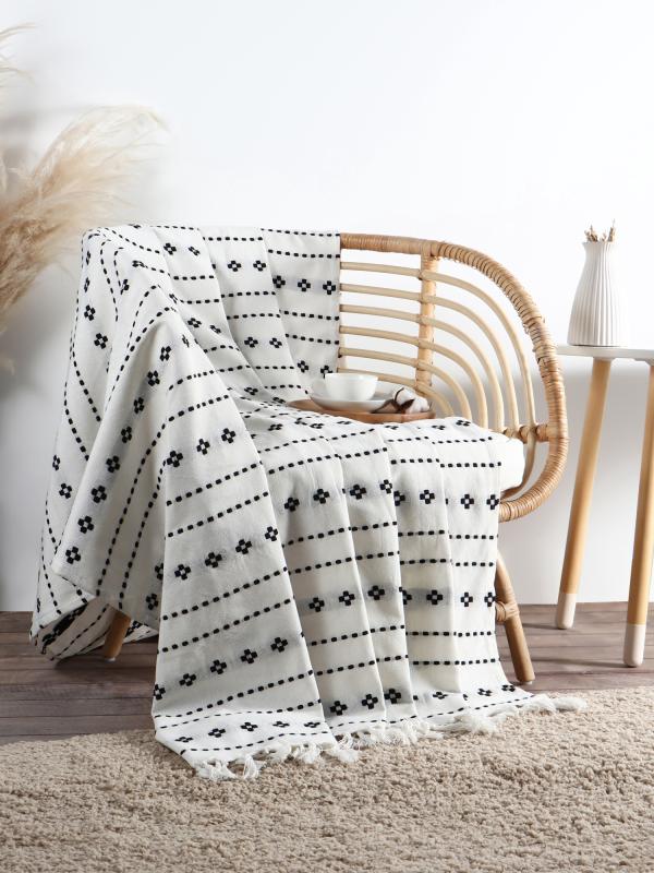 Плед 150х220 см "Графический узор", хлопок