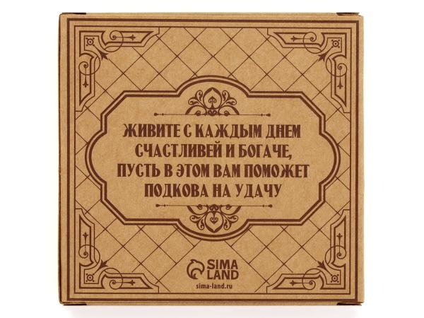 Подкова домовой "Здесь живет счастье", 7*7 см