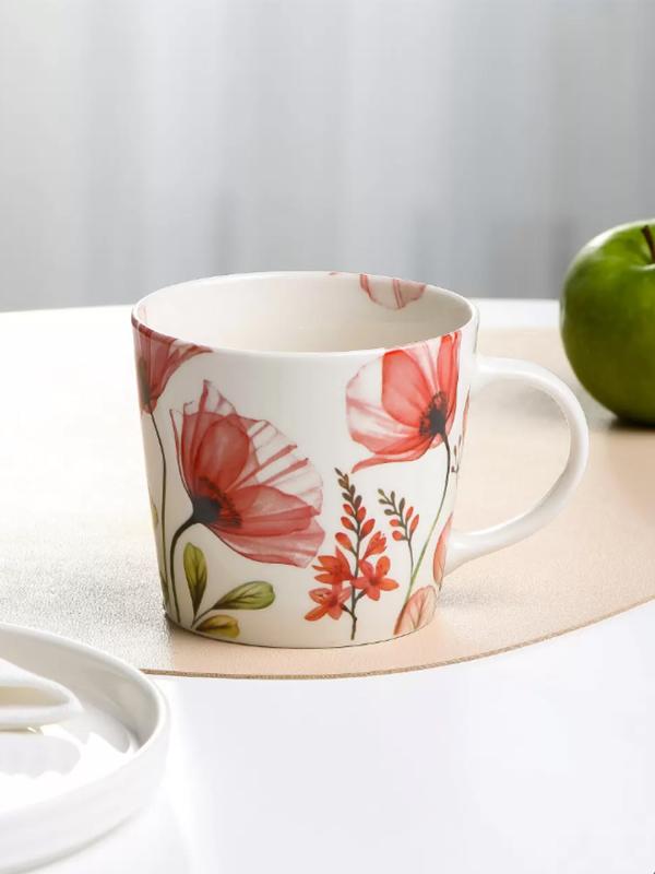 Кружка "Цветы" 360 мл фарфор