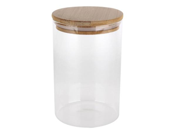 Банка 1 л стекло с бамбуковой крышкой