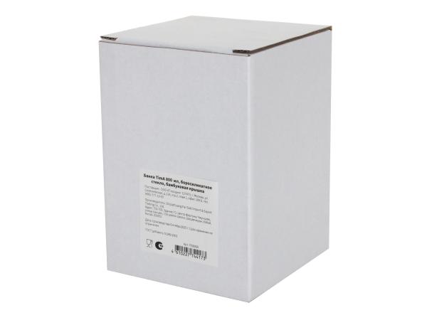 Банка 800 мл стекло с бамбуковой крышкой