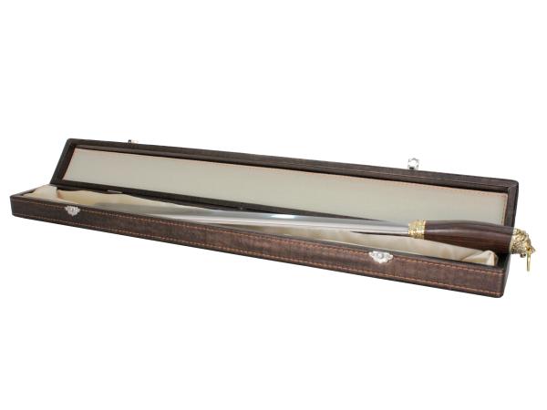 Ложка для обуви "Лев" 60 см в шкатулке, дерево литье латунь Россия