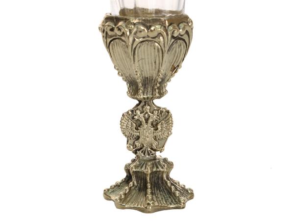 Набор стопок-перевертышей "Звери" 6 шт в шкатулке хрусталь латунь Россия