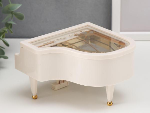 Шкатулка музыкальная "Белый рояль с балериной", 12*13,5*8,5 см