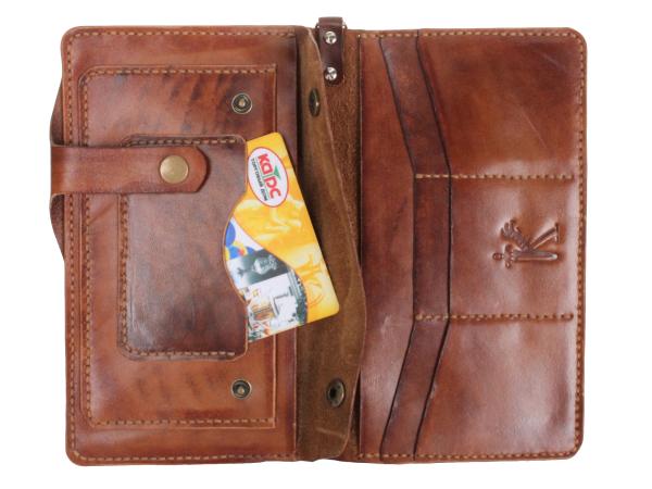 Портмоне кожанное 12х20 см, натуральная кожа, Россия