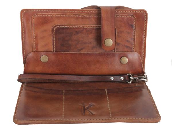 Портмоне кожанное 12х20 см, натуральная кожа, Россия