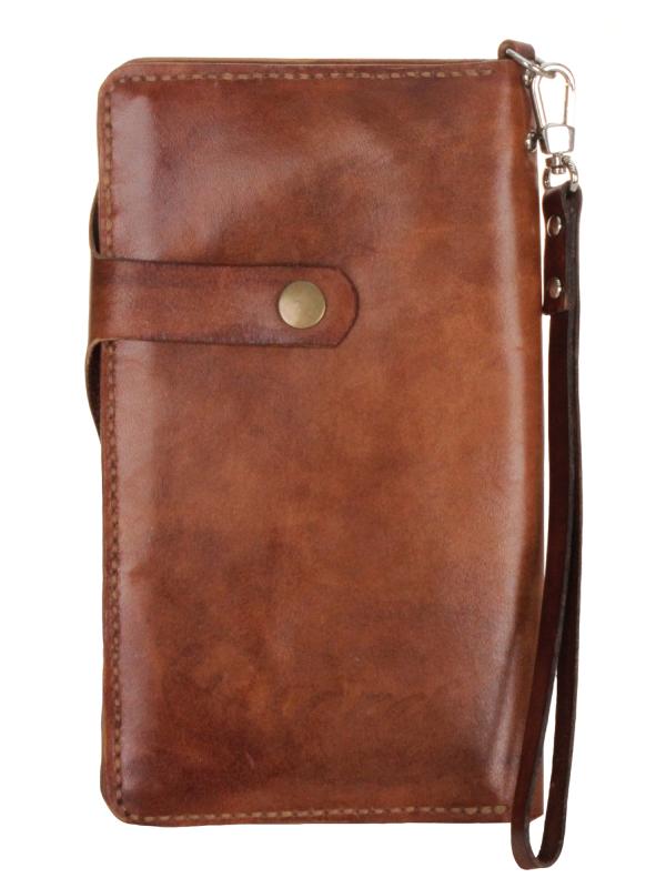 Портмоне кожанное 12х20 см, натуральная кожа, Россия