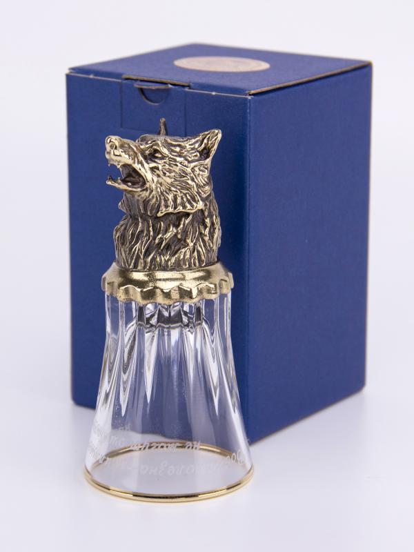 Стопка "Волк" 45 мл литье латунь стекло Россия