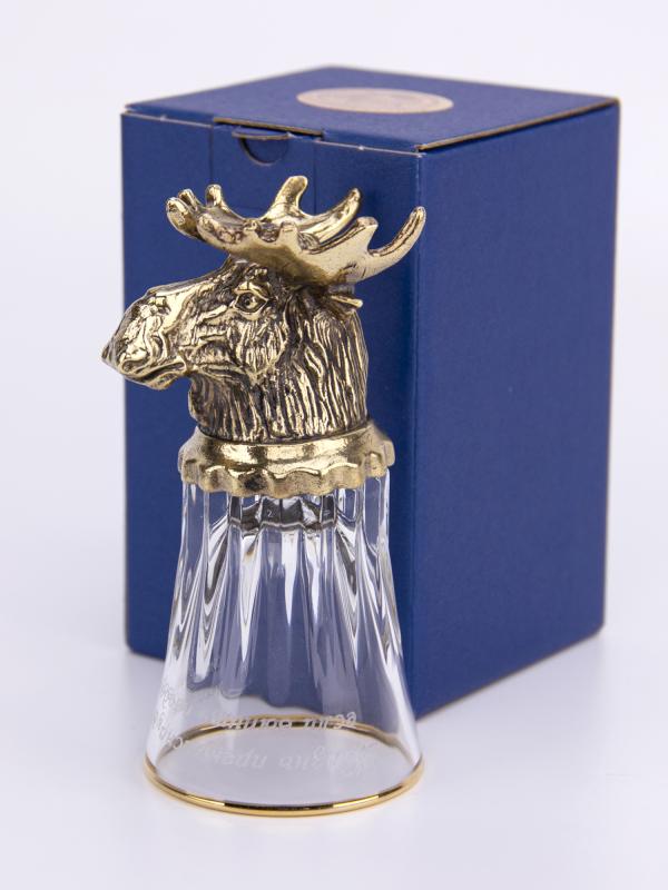 Стопка "Лось" 45 мл литье латунь стекло Россия