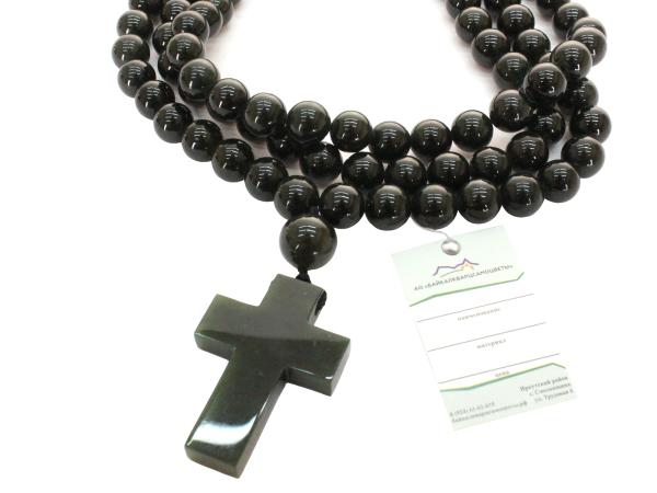 Четки d10 + крест нефрит 100 бусин