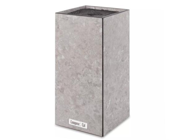 Подставка для ножей 11х11х24см белый камень