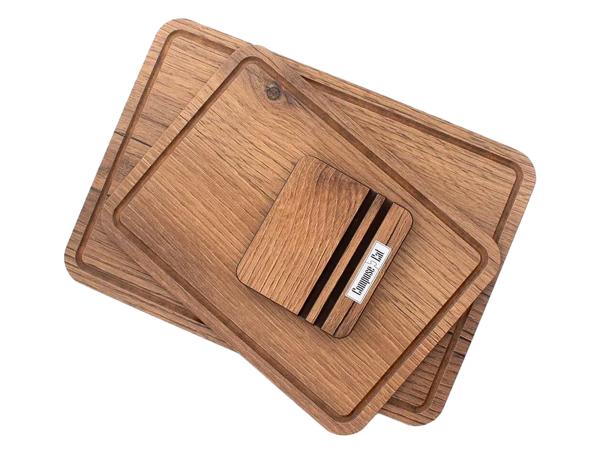 Набор разделочных досок на подставке дуб коричневый 2 шт.