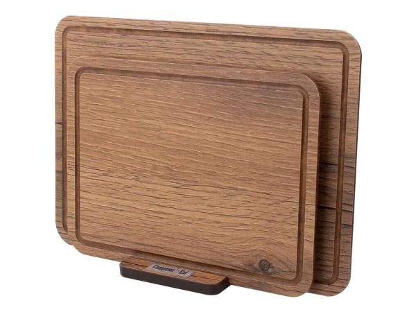 Набор разделочных досок на подставке дуб коричневый 2 шт.