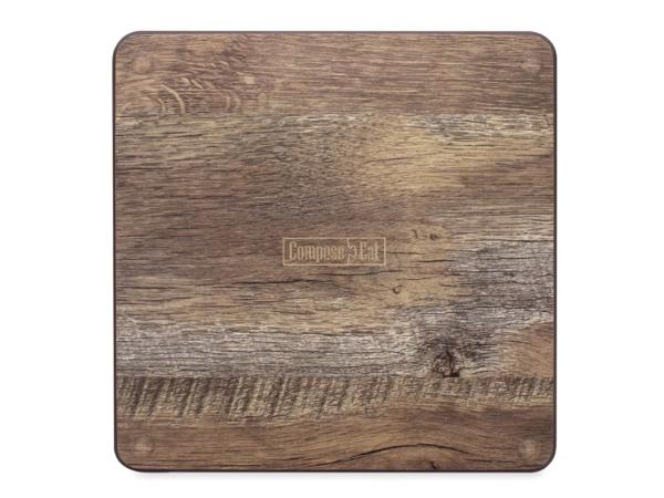 Доска разделочная 24х24 дуб мореный с желобом