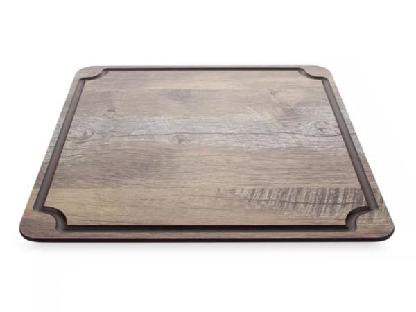 Доска разделочная 24х24 дуб мореный с желобом