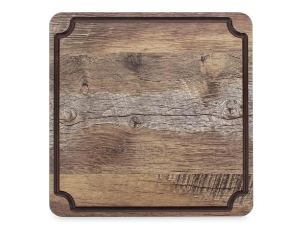 Доска разделочная 24х24 дуб мореный с желобом