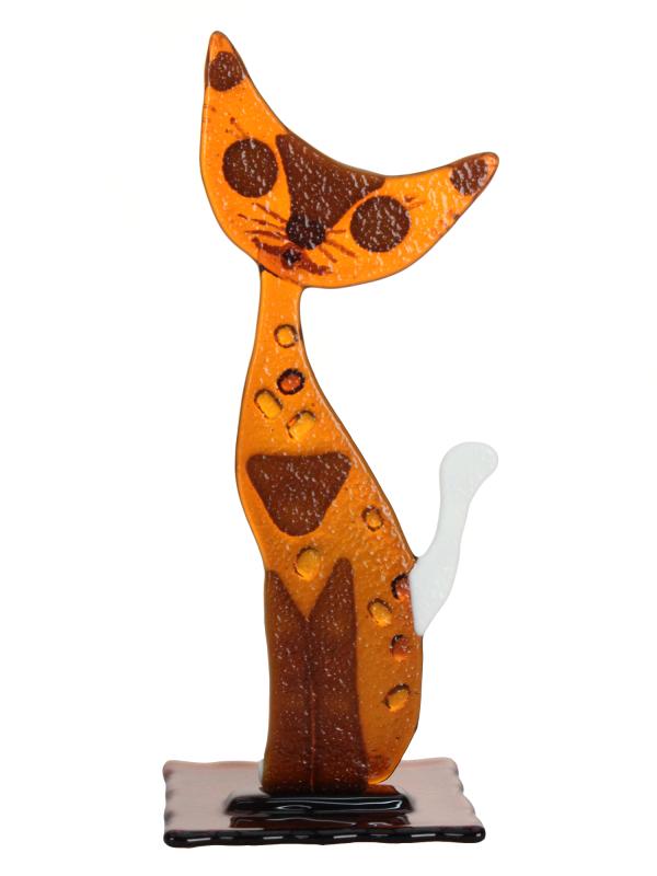 Кошечка 20 см фьюзинг художественное стекло