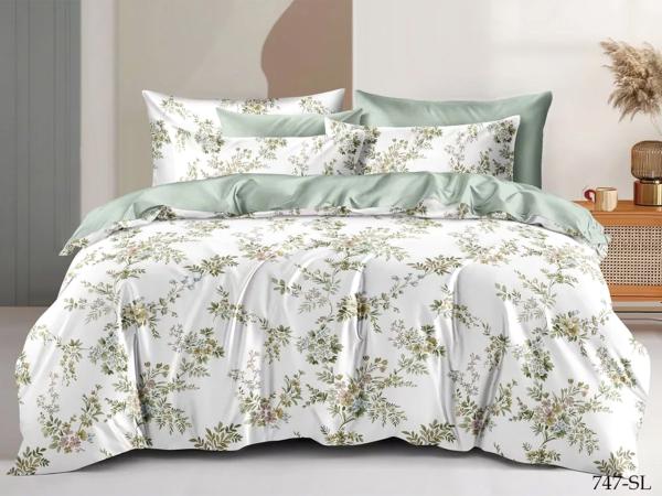 Комплект постельного белья евро Cleo сатин набивной Satin Lux  Россия